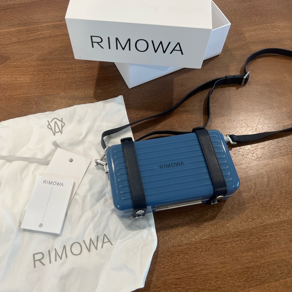 RIMOWA Navy Crossbody Bag with Black Strap